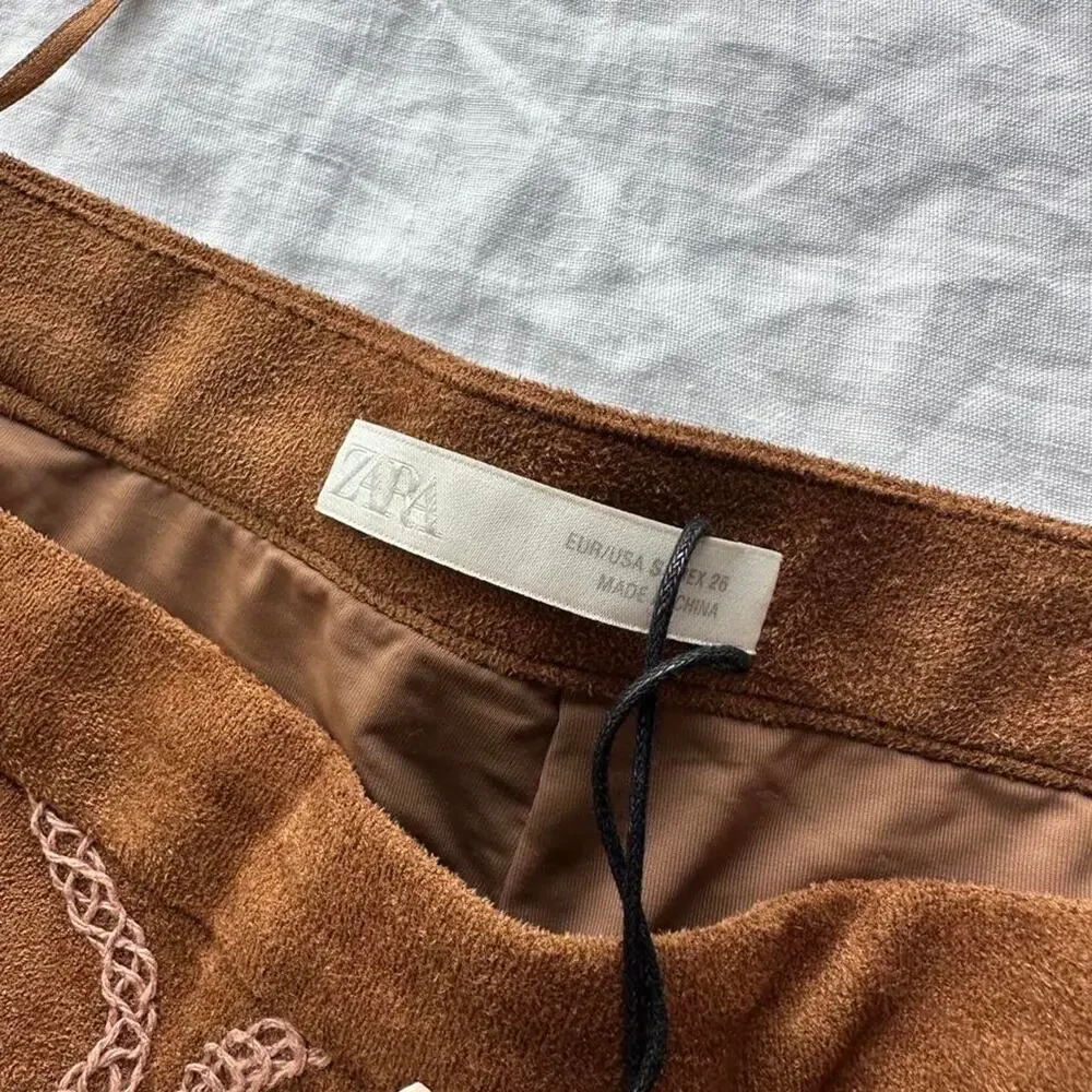 Zara brown pants with beige